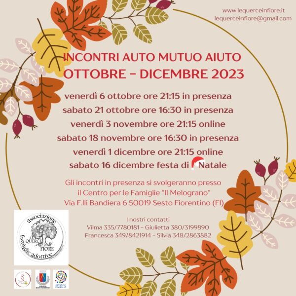locandina programma incontri le Querce in Fiore