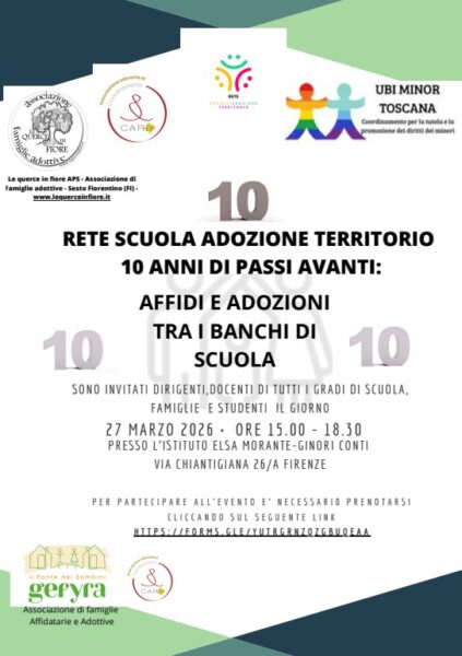 Volantino decennale rete scuola adozione territorio